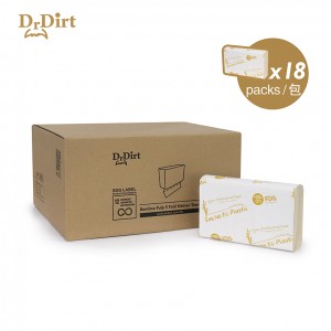 Dr.Dirt 迷你廚房浴室食品級竹漿抹手紙廚房紙 (18包1箱)  去塑化包裝